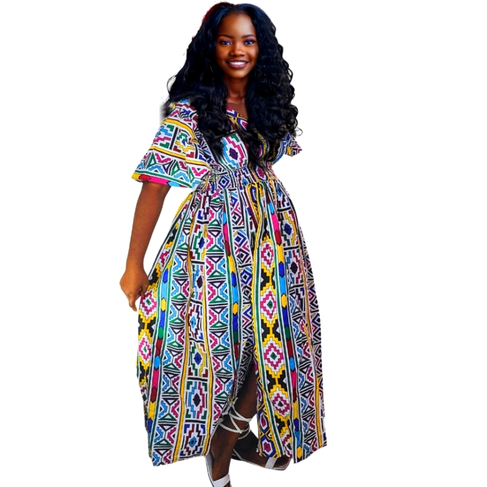 African print maxi dress for women